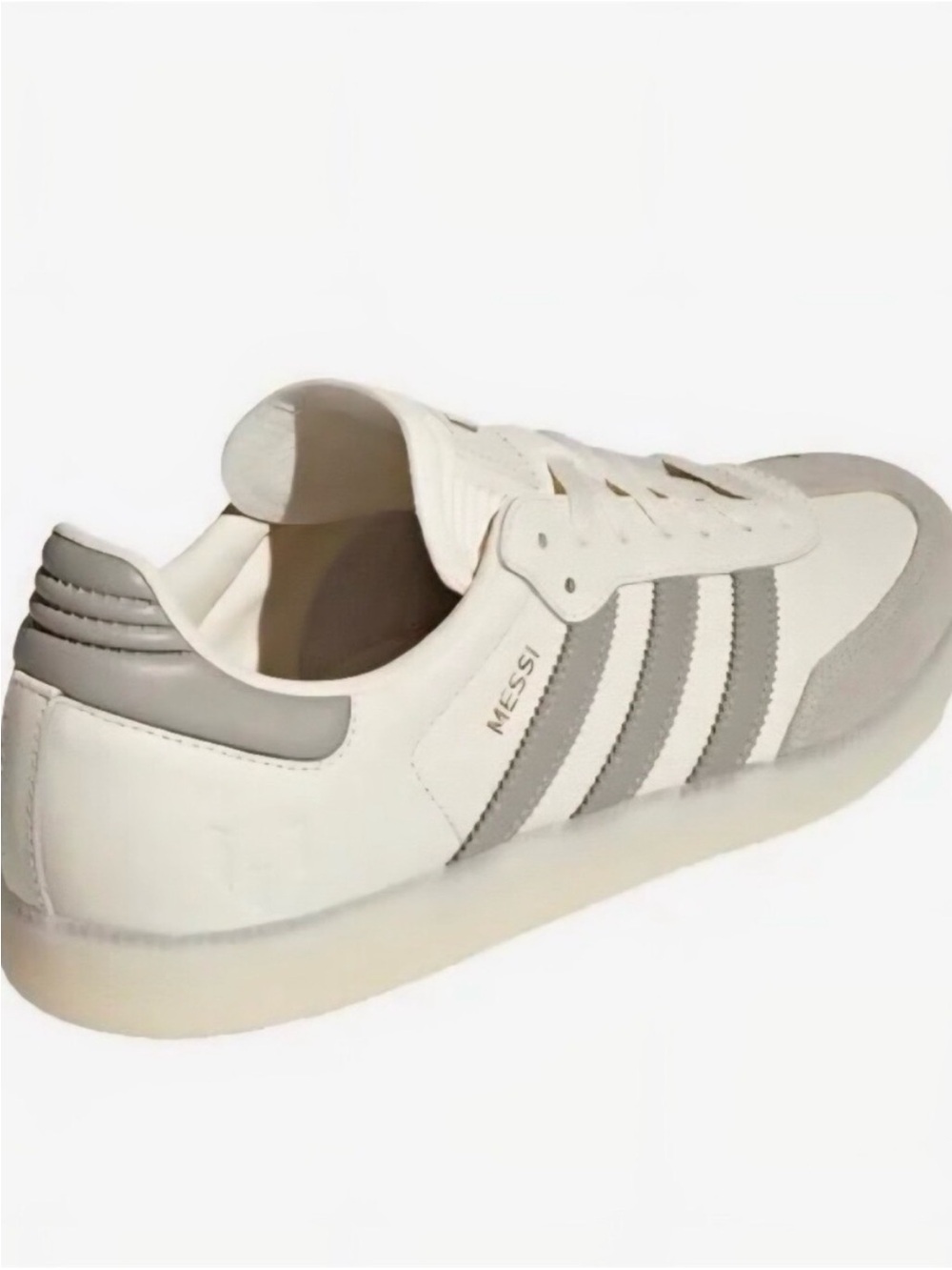 NWT Unisex ADIDAS SAMBA MESSI White Gray With Gum Sole *RARE*